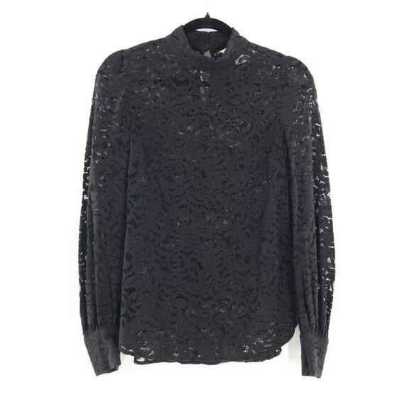 H&M Lace Top Womens XS Black Edwardian Vampire‎ Bridgerton Witchy Whimsigoth - Picture 1 of 13